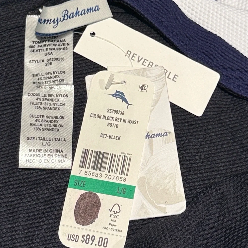 Tommy Bahama Island Cays Colorblock Reversible Hi Waist Bikini Bottom